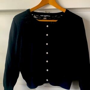 Karl Lagerfeld black short cardigan. Sz: small